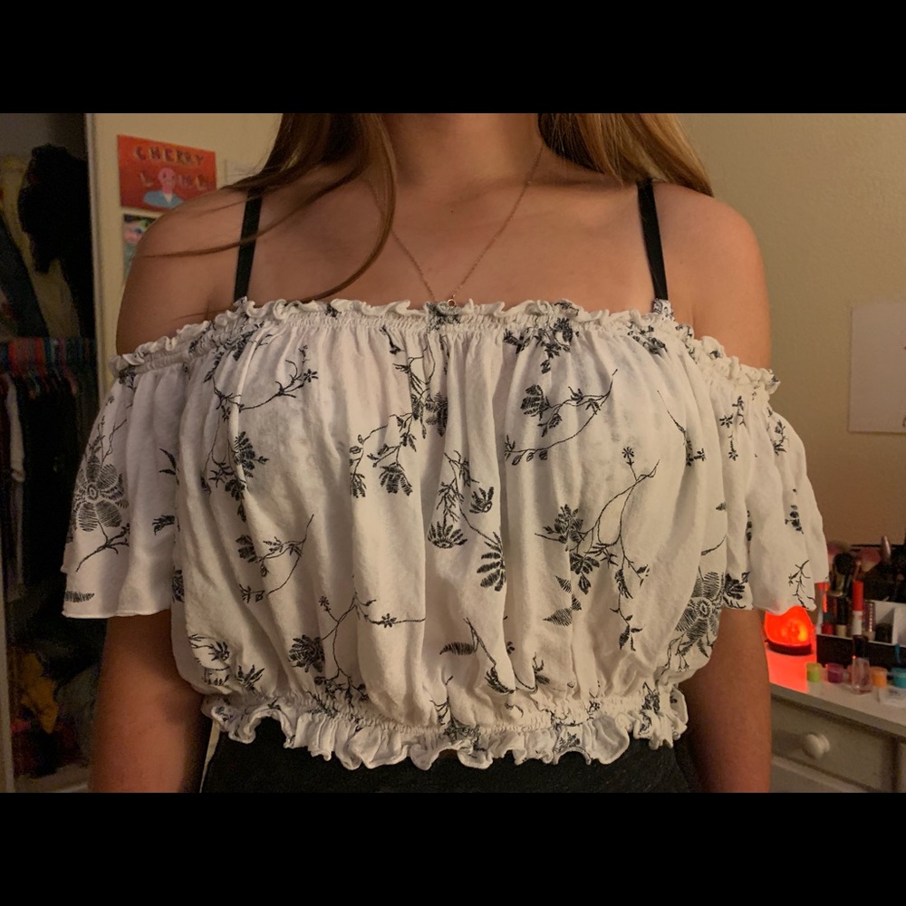 Cropped off the shoulder blouse